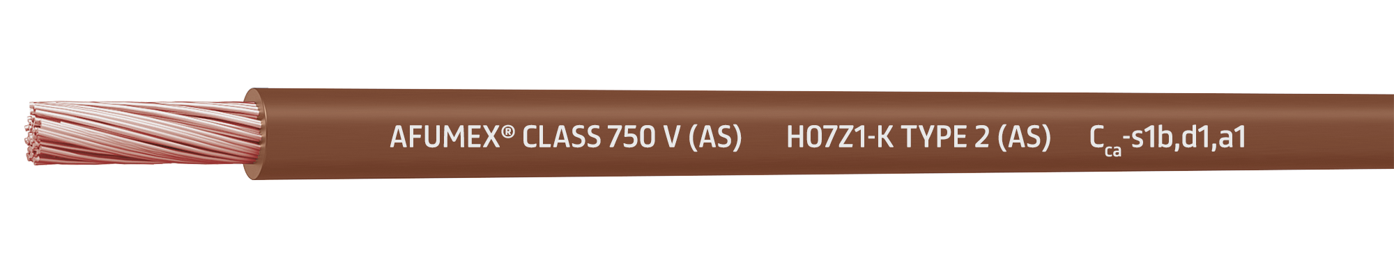 AFUMEX® Class 750 V (AS)   H07Z1-K TYPE 2 (AS)  Cca-s1b,d1,a1 (marron)