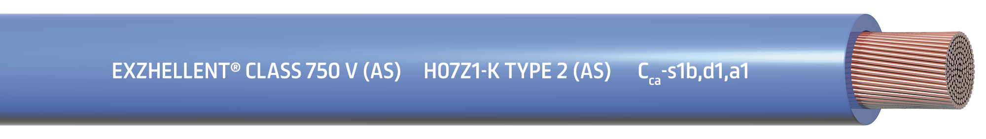 EXZHELLENT® CLASS 750 V (AS)  H07Z1-K TYPE 2 (AS)  Cca-s1b,d1,a1 (azul)