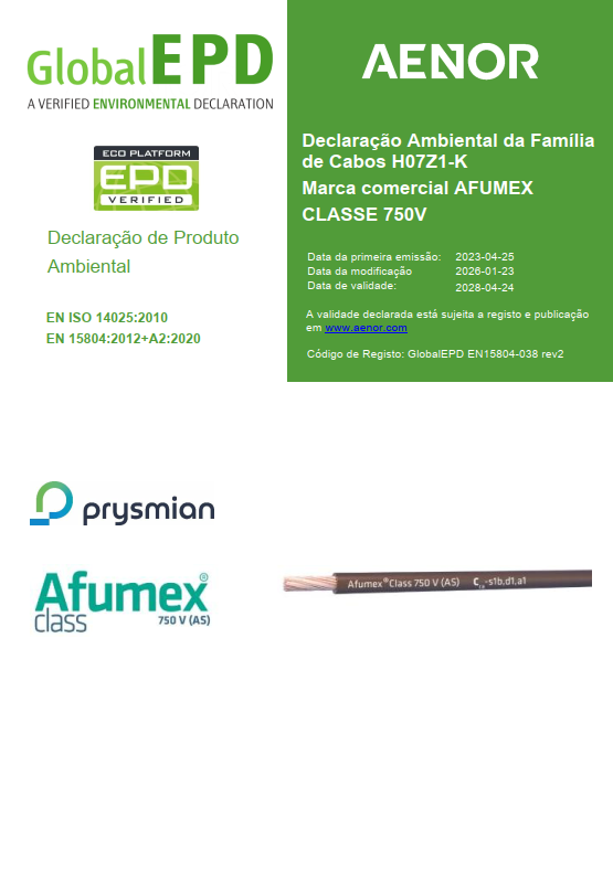 GlobalEPD EN15804-038 PRYSMIAN Familia H07Z1-K Afumex_PT